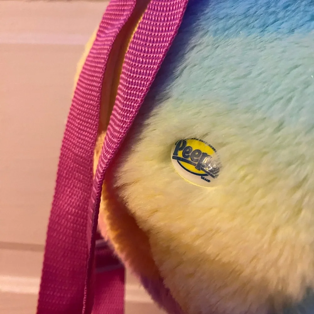 Peeps Zipper backpack Adorable Purple and Pink Stuffed Bunny Plush - Picture 7 of 14